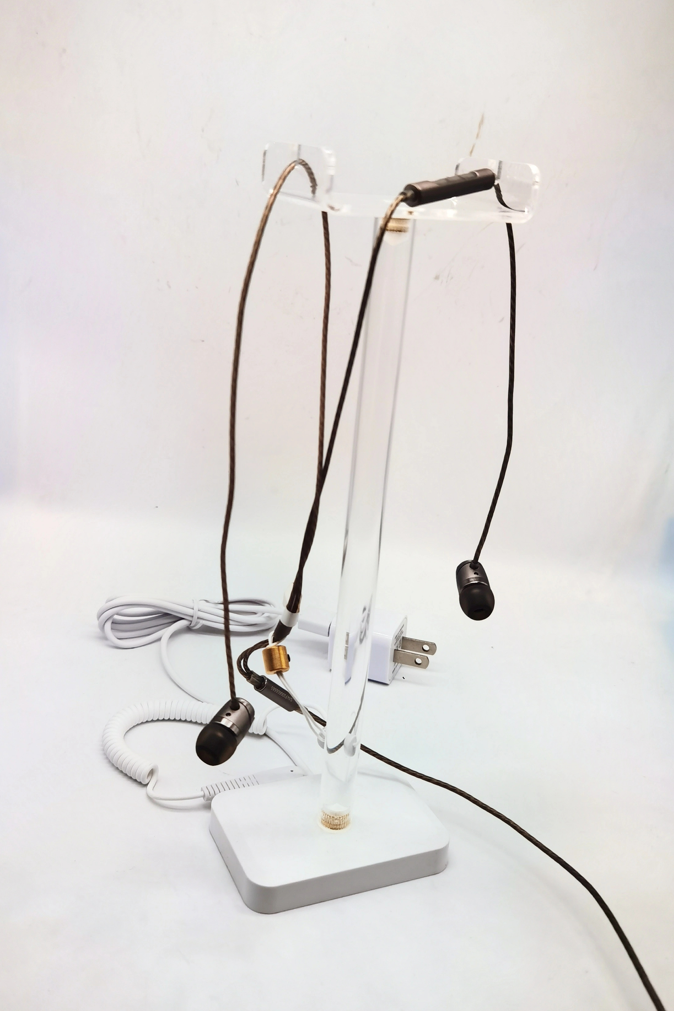 Alarm Acrylic Transparent earphone headphone Anti-theft Display Stand